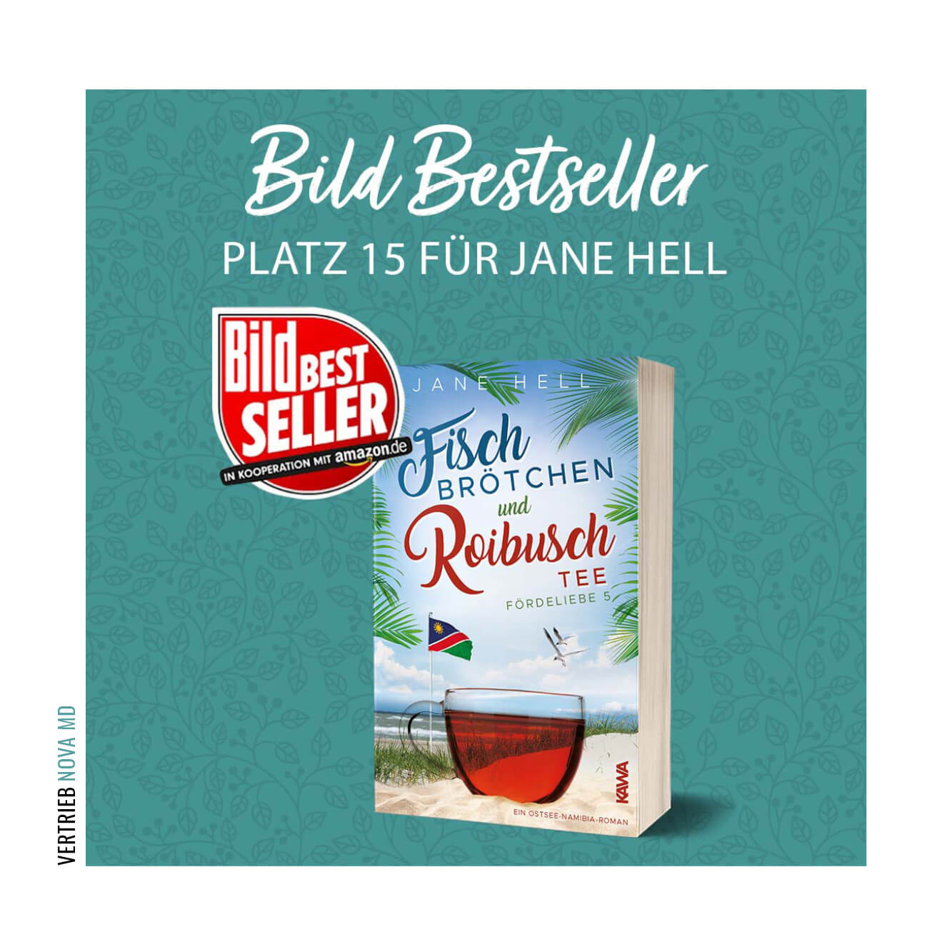 Buch Cover Fischbrötchen und Roibuschtee mit Bild Bestseller Button